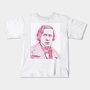 Frédéric Chopin Portrait | Frédéric Chopin Artwork | Line Art Kids T-Shirt